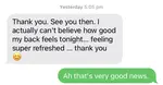 SMS Feedback back pain