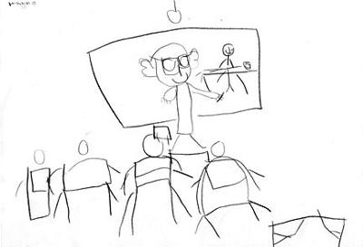 My son's drawing of the Reconnective Kids Class - before it began!